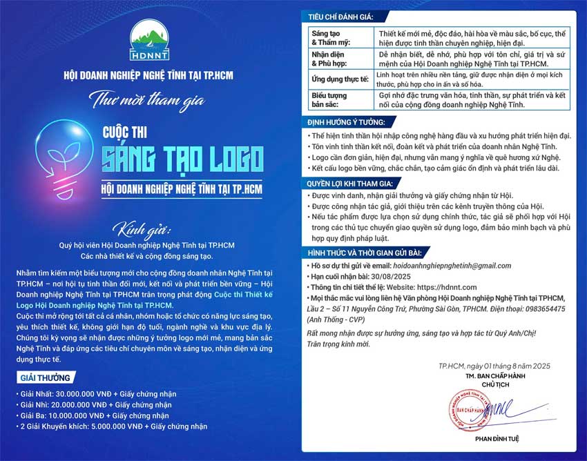 Thơ mời tham gia cuộc thi sáng tạo logo HDNNT